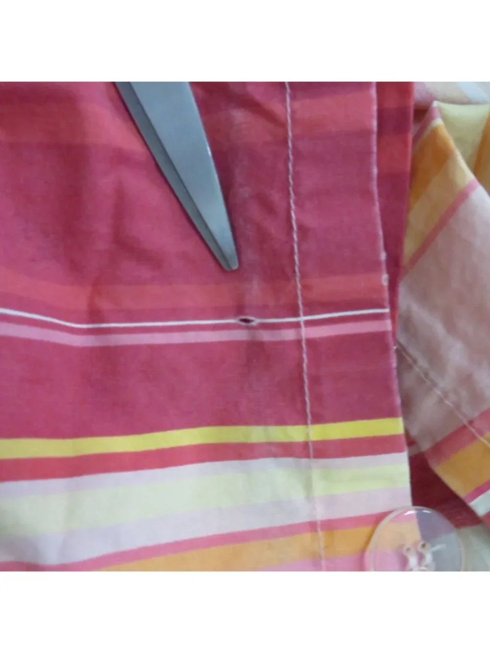 Pottery Barn Full/Queen Duvet Cover 2 Pillow Shams Striped Pink/Orange Cotton